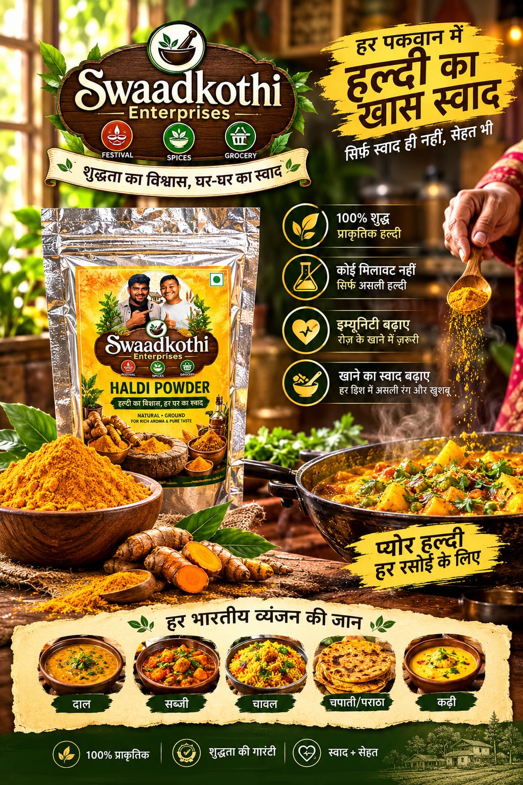 Swaadkothi Enterprises Premium 250 Gm Haldi Powder